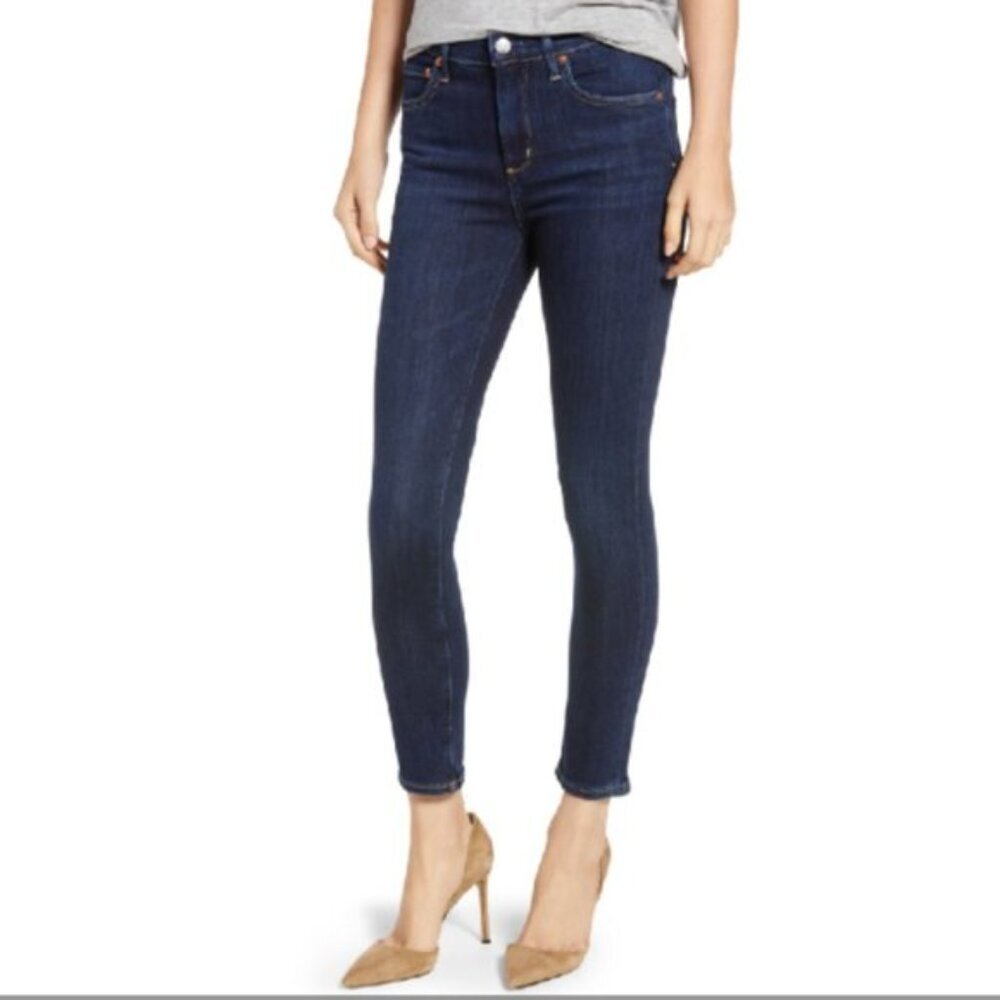 AGOLDE Dark Wash High Rise Skinny Jeans